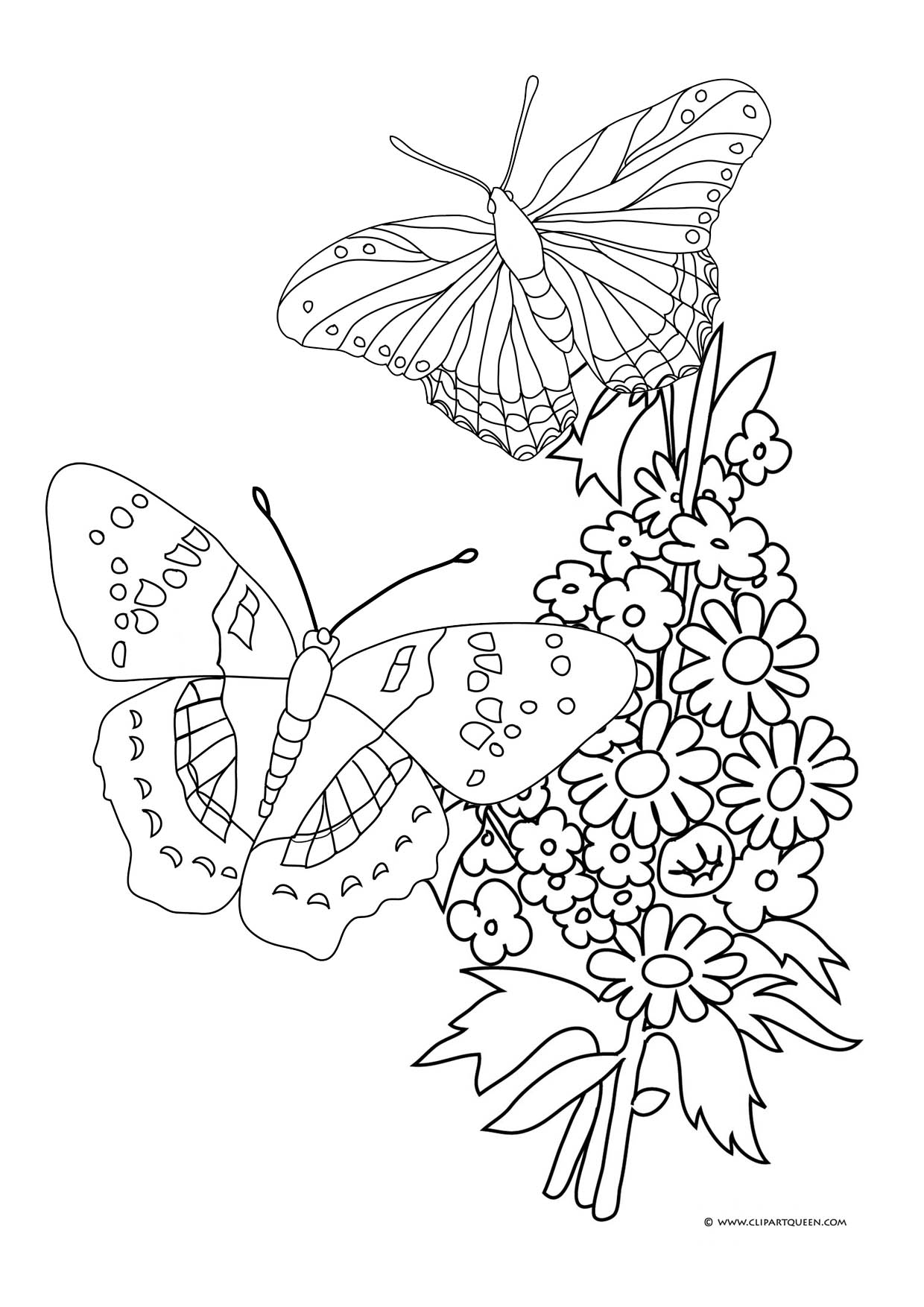 1240x1754 Drawing Butterfly And Flowers Butterfly Coloring Pages Flowers
