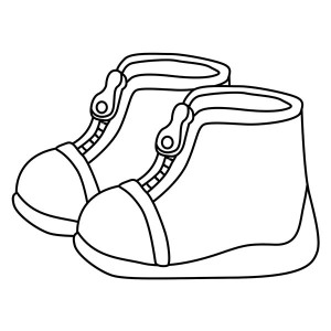 300x300 Kindergarten Kids Shoes Coloring Page Coloring Sky