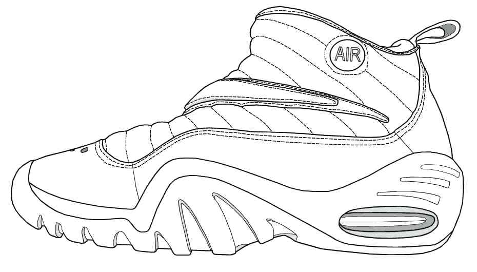 930x530 Shoes Coloring Page Drawn Shoe Coloring Sheet 2 Printable Nike