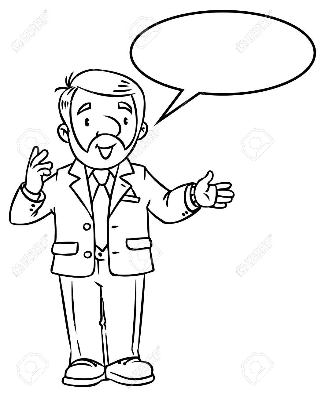 1063x1300 Coloring Book Of Funny Univercity Lector. A Man With A Beard