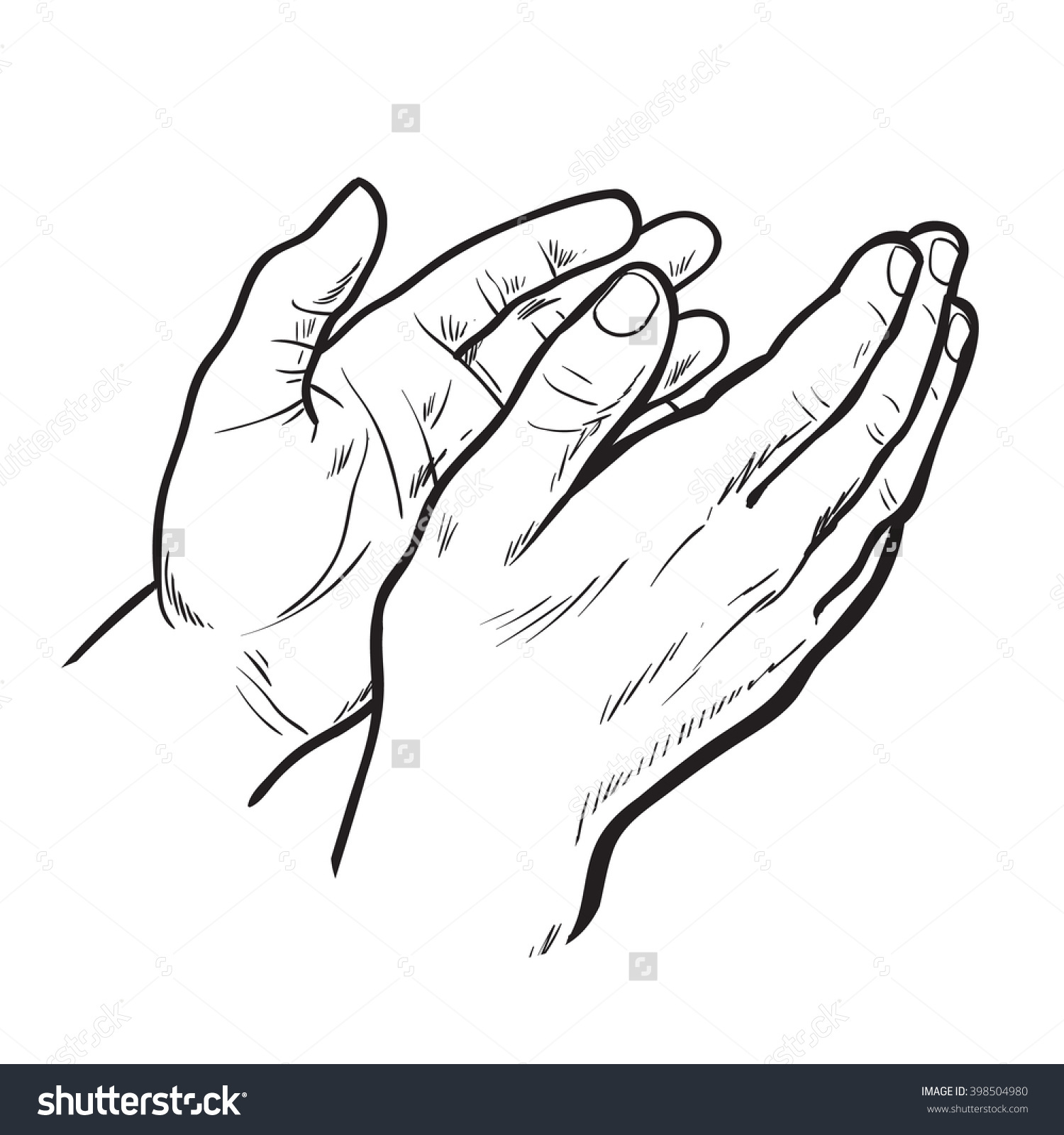1500x1600 Hands Clap Vector Hand Drawn Circuit Stock Symbol Of Applause