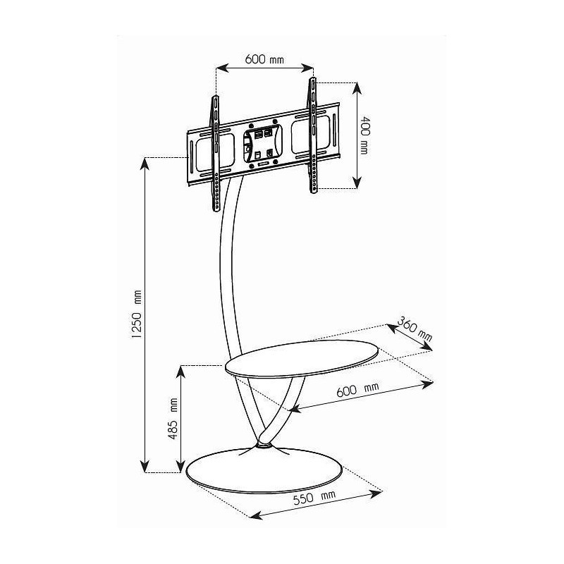 800x800 Techly Floor Stand For Tv Lcdledplasma 32'' 70'' 68kg Vesa