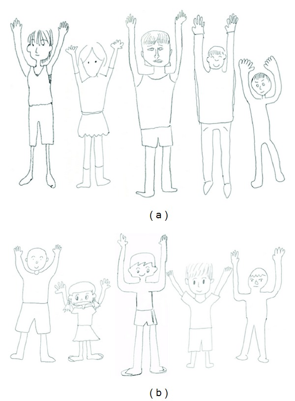 600x814 Examples Of Human Figure Drawings For Each Patient Group. (A) Human