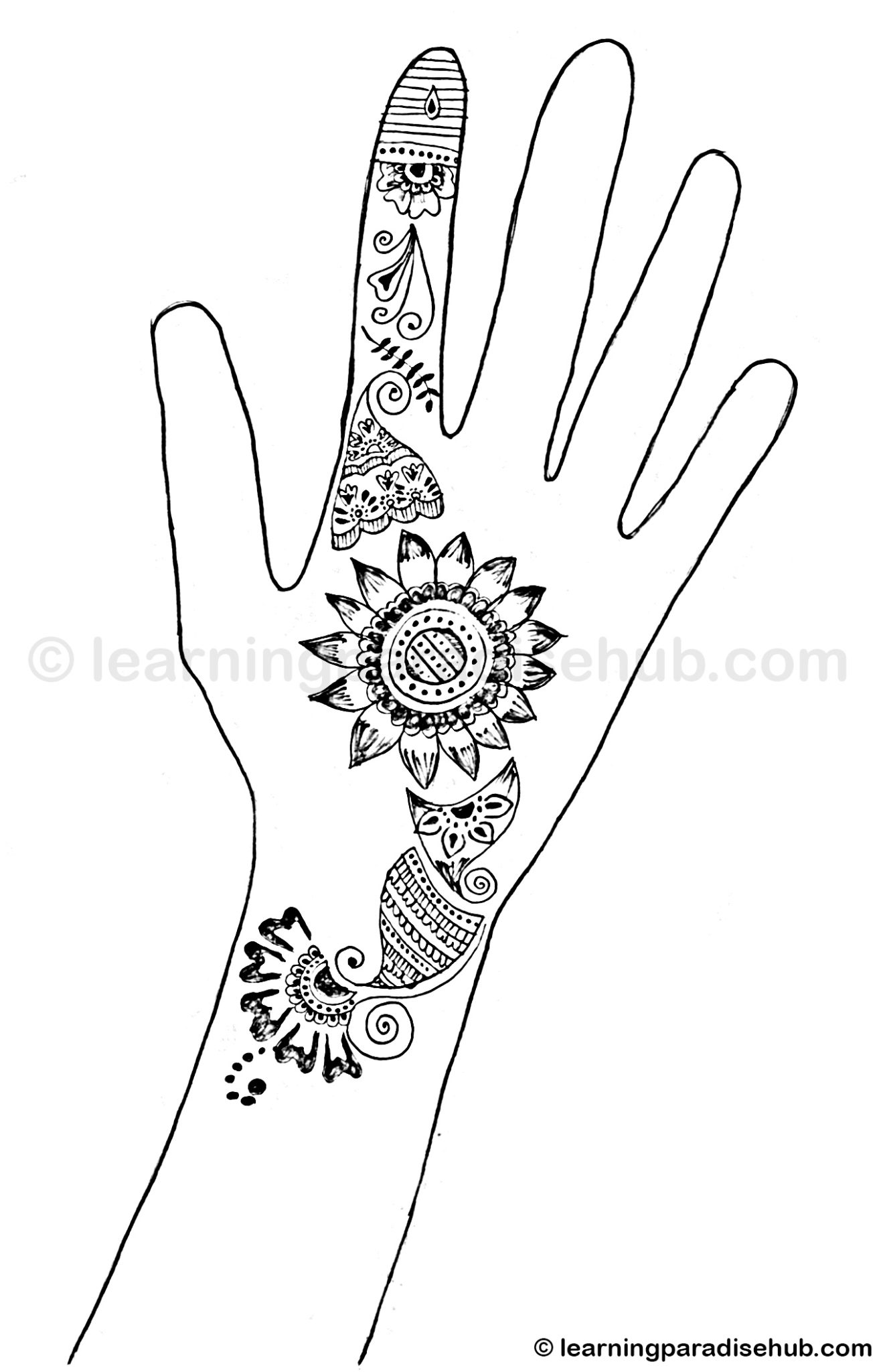 1319x2048 One Line Mehendi Design For Left Hand