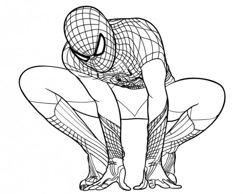 500x395 Mask Spiderman Colouring Pages Template Spiderman