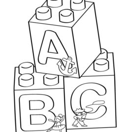 268x268 Lego Brick Coloring Page