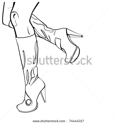444x470 Leg High Heels Drawing Sketch Coloring Page 2nd Gr.
