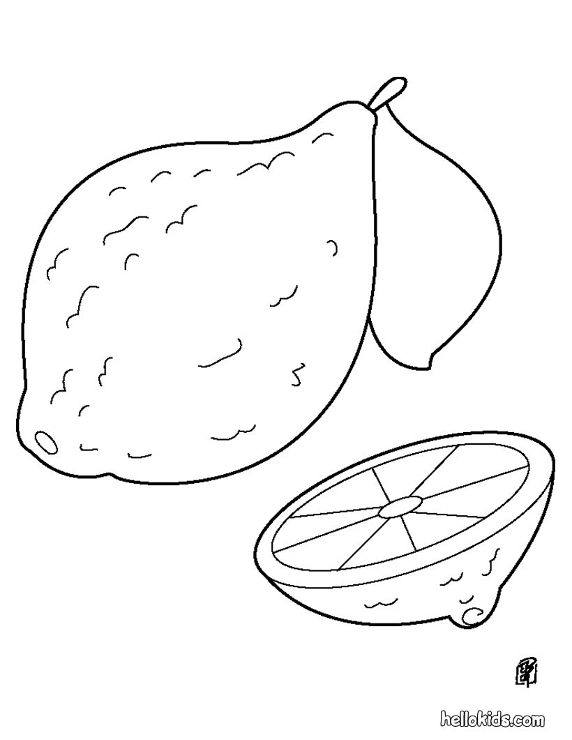 820x1060 Lemon Coloring Pages