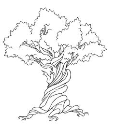 236x265 How To Draw A Twisted Tree. Kid's Room Drawings