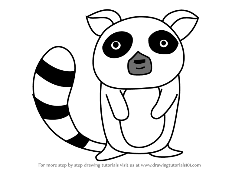800x567 Learn How To Draw A Lemur For Kids (Animals For Kids) Step By Step