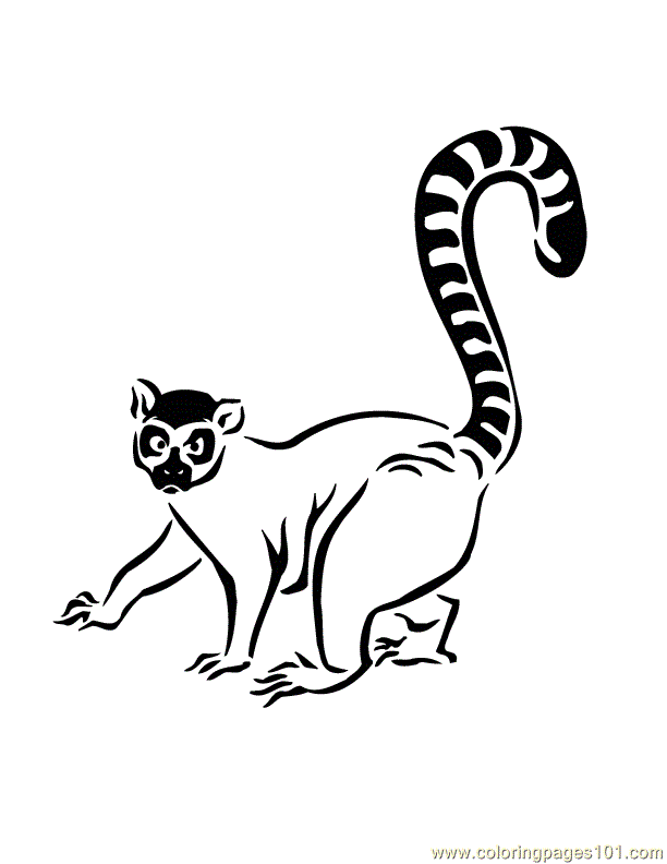 612x792 Lemur Coloring Page