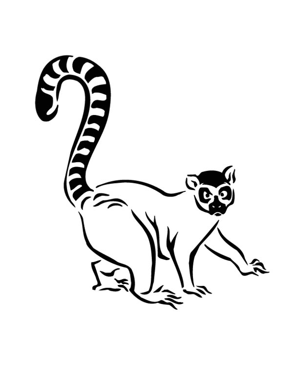 600x776 Lemur Walking Cautiously Coloring Page Color Luna