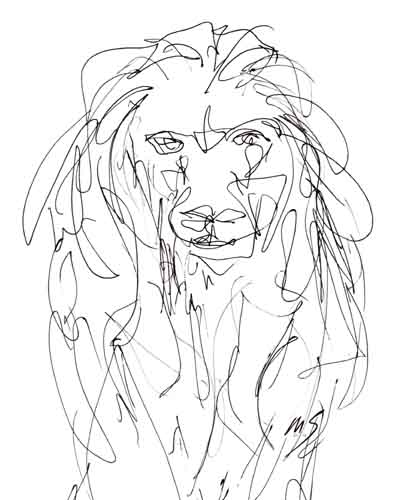 398x500 Pen And Ink Drawing Leo Lion By Mark Scribbler