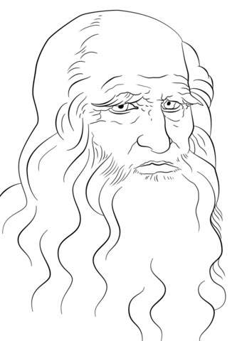 333x480 Leonardo Da Vinci Self Portrait Coloring Page Free Printable