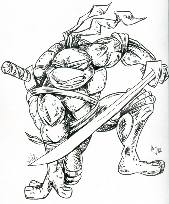 580x698 Tmnt Leonardo Sketch By Atlantajones