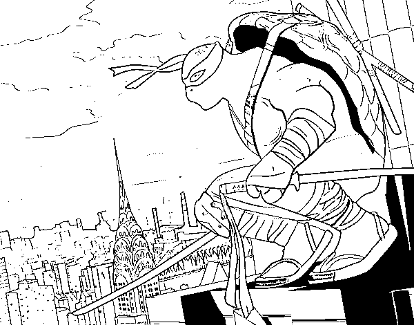 600x470 Leonardo Ninja Turtles Coloring Page