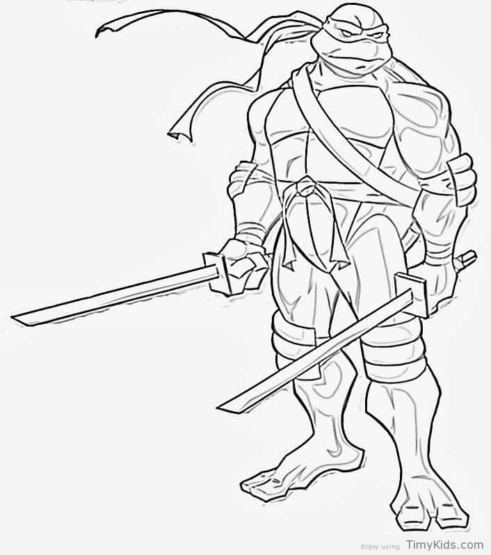 706x798 Leonardo Ninja Turtle Coloring Pages Timykids