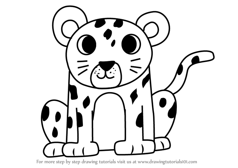 800x566 Learn How To Draw A Leopard For Kids (Animals For Kids) Step By