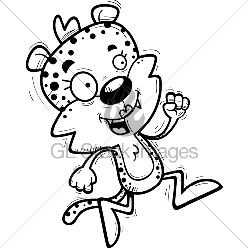 500x500 Cartoon Female Leopard Running Gl Stock Images