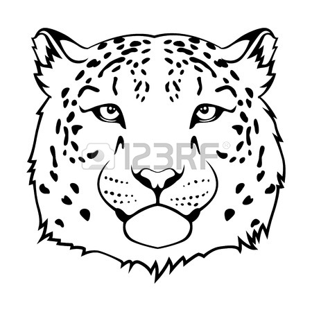 450x450 Snow Leopard S Head Isolated On White Royalty Free Cliparts