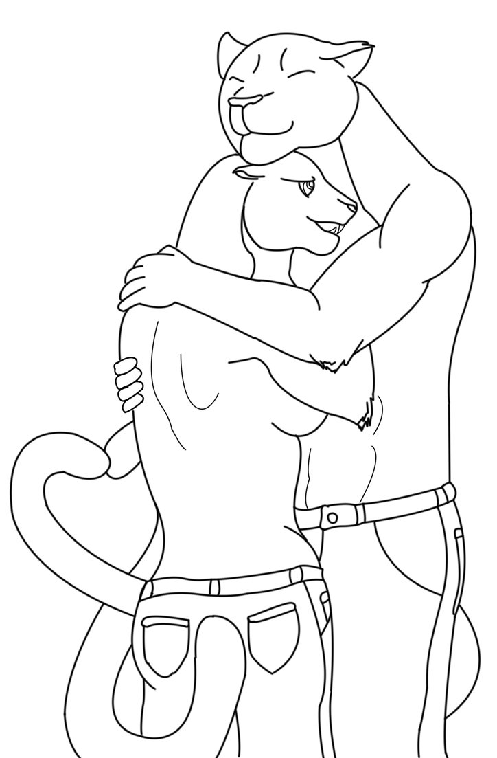724x1103 Leopard Cuddles Line Art By Mudgee1994