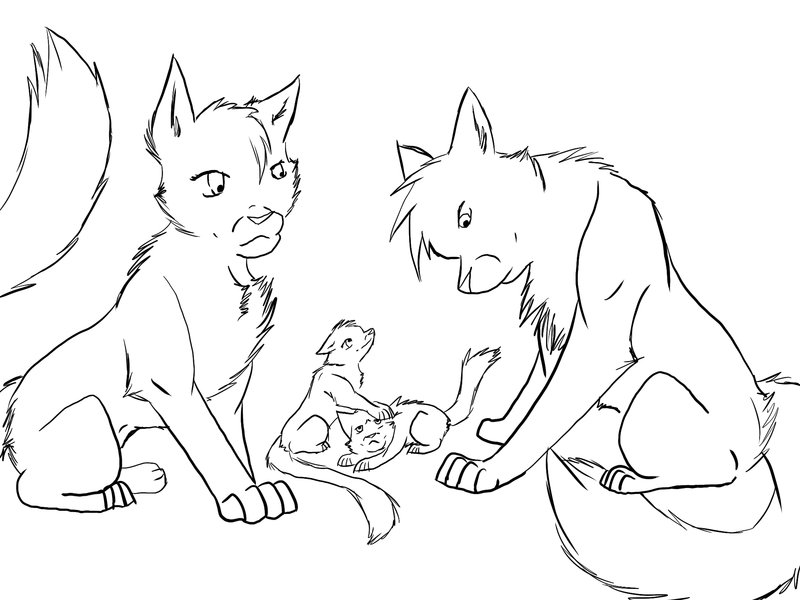 800x600 Family Of Cats Lineart By Leopard Of Shadows