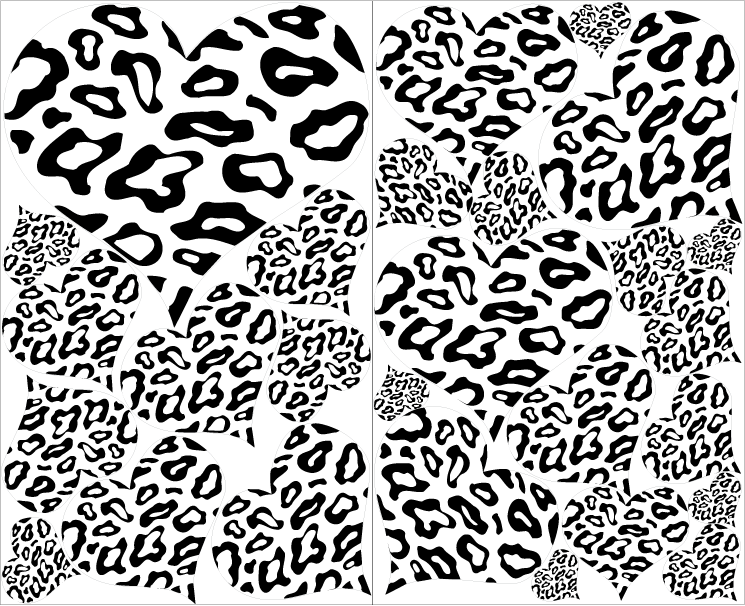 745x606 Leopard Print Heart Wall Decals In Black And White Leopard Hearts