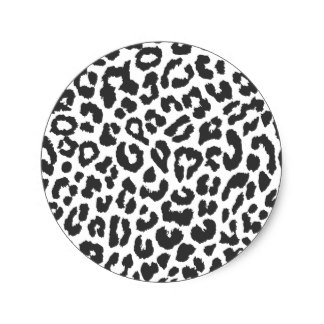 324x324 Black And White Leopard Print Stickers Zazzle