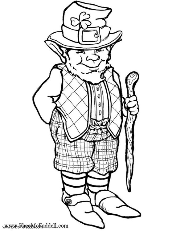 558x750 Coloring Page Leprechaun