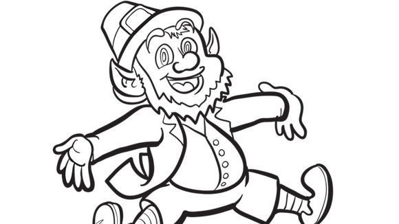 580x326 St Patricks Day Leprechaun Coloring Page Leprechan Coloring Page
