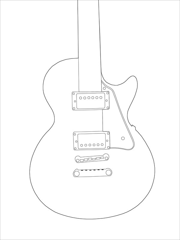 600x800 Les Paul Drawing Wip By Stevie Wonder
