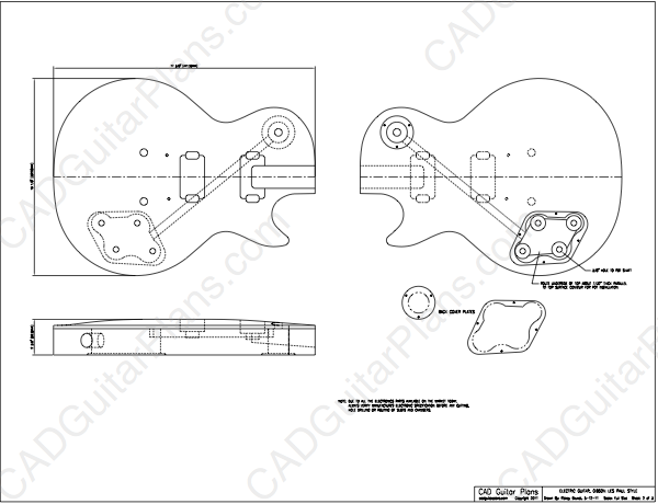 600x460 Pdf Les Paul Electric Guitar Plan Gibson Style Cad Guitar Plans