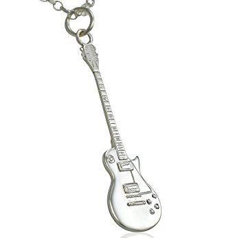 355x346 Sterling Silver Gibson Les Paul Miniature Electric Guitar Pendant