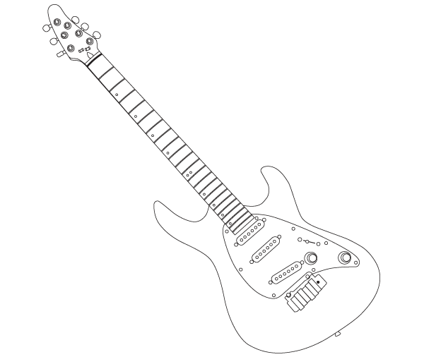 600x506 Cort Guitar Outline Vector Art Download Free Vector Art Free