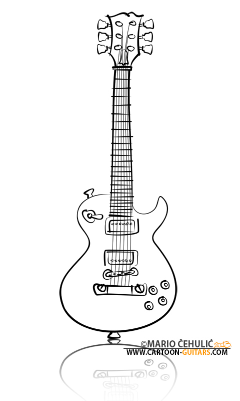 480x800 Drawn Guitar Les Paul Guitar