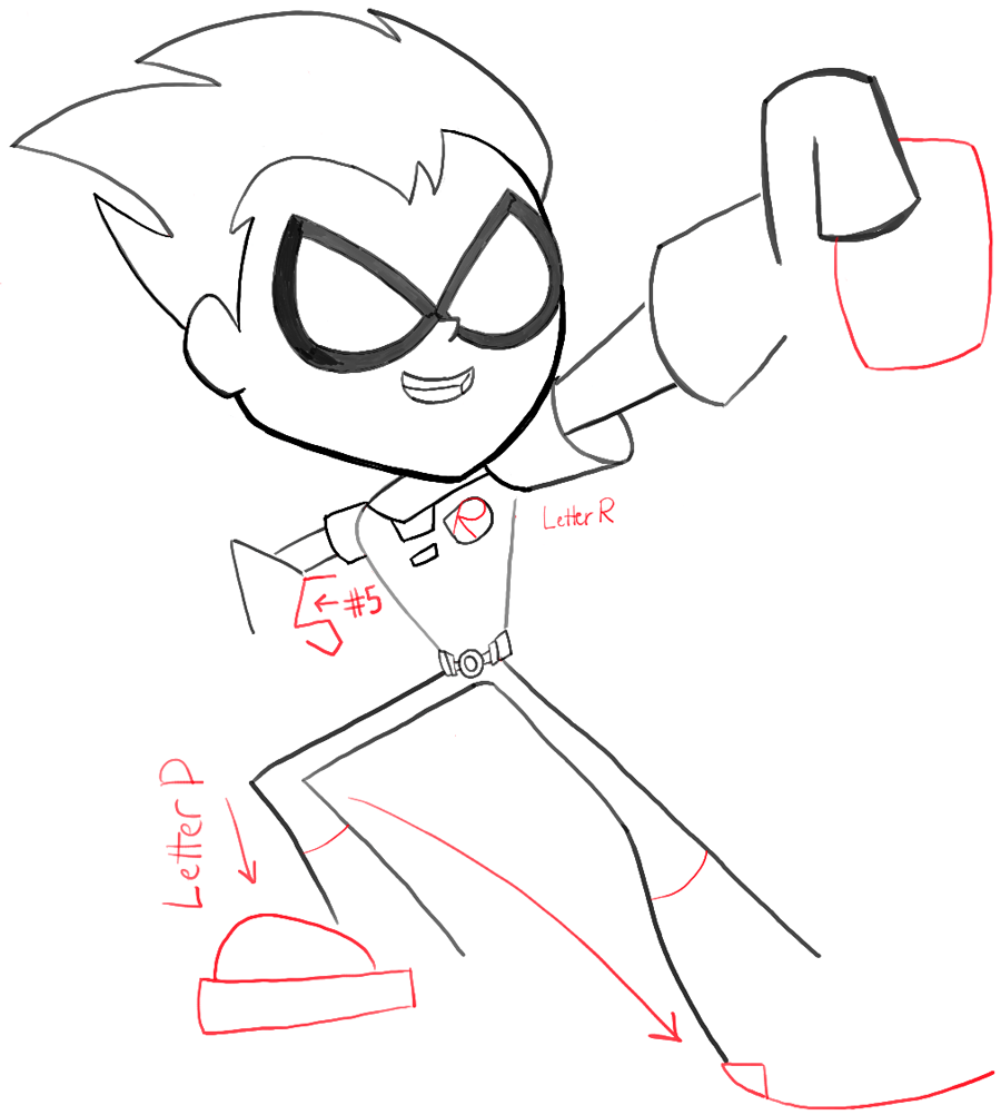 900x1002 How To Draw Robin From Teen Titans Go With Easy Steps Tutorial
