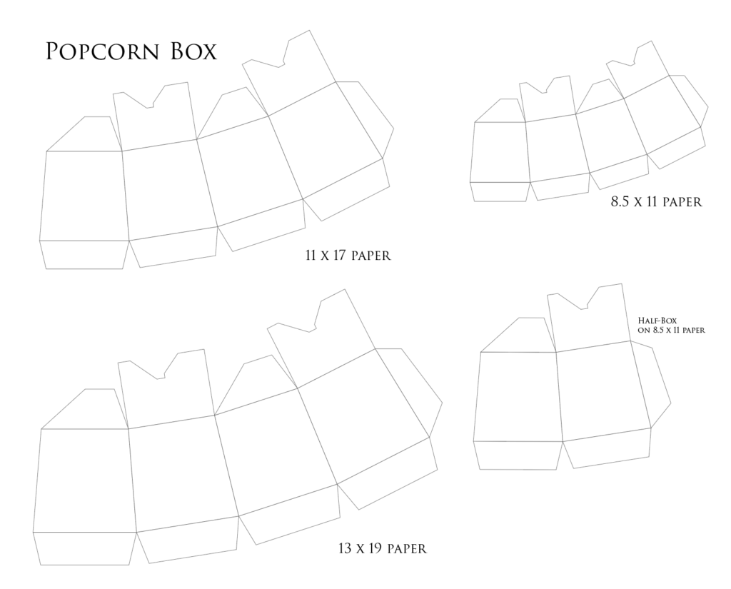 1024x825 Popcorn Boxes In Three Sizes Tutorial + Template Creative Layers
