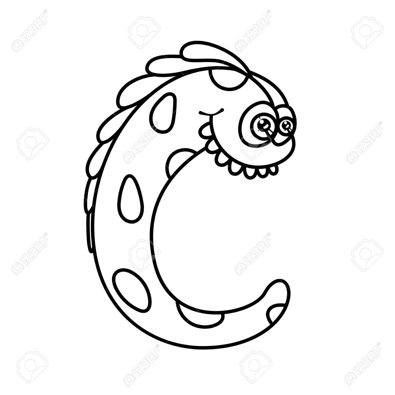 1300x1300 Monster Alphabet Coloring Pages Letter C Royalty Free Cliparts