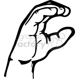 300x300 Royalty Free Sign Language Letter C 167491 Vector Clip Art Image