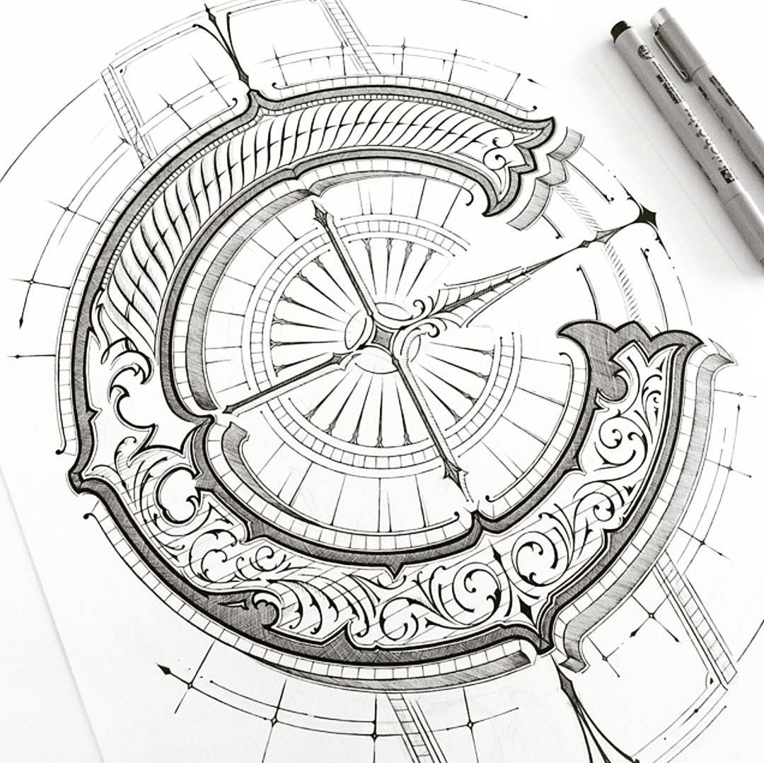 1080x1079 Beautiful C Initial Lettering Work By @mateuszwitczakdesigns