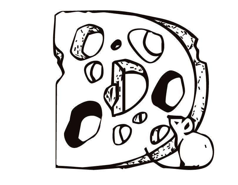 810x630 Letter D (Cheese And Mouse) Coloring Page