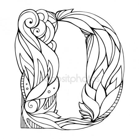 450x450 Drawing Capital Letter D Stock Vector Veleri