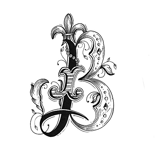 600x600 Hand Drawn Love Letter Alphabet