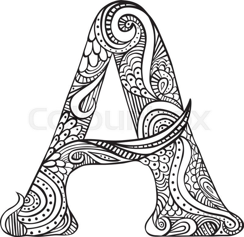 800x777 Hand Drawn Capital Letter A In Black