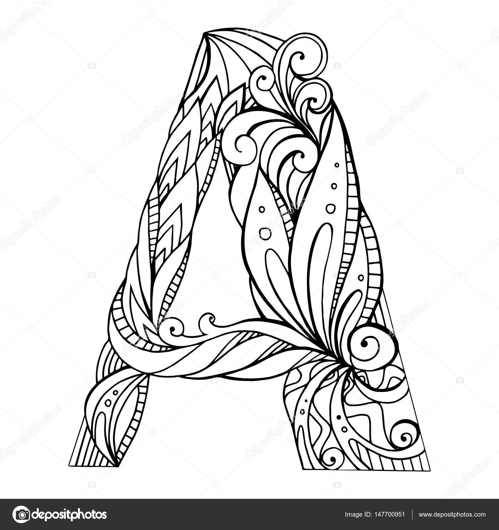 1600x1700 Freehand Drawing Capital Letter A Stock Vector Veleri