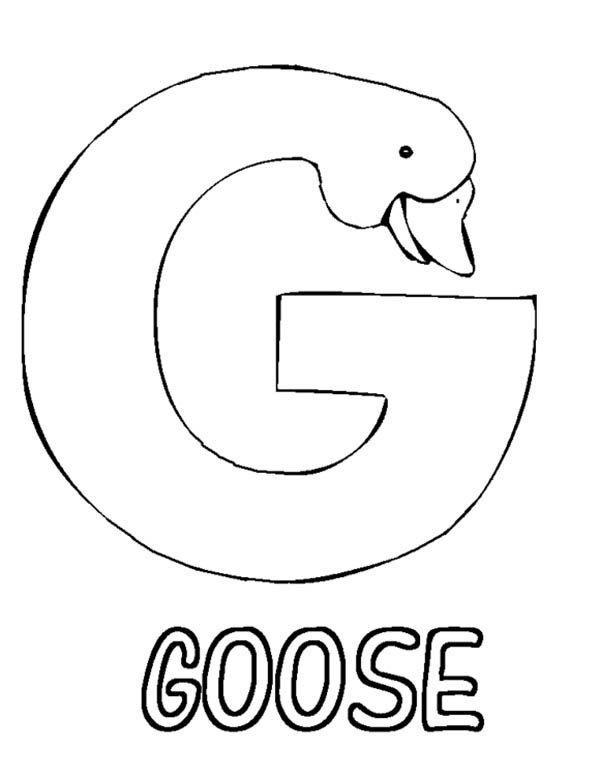 600x779 Letter G Is For Goose Coloring Page Batch Coloring