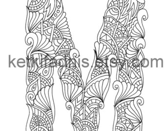 340x270 Coloring Letter M Etsy