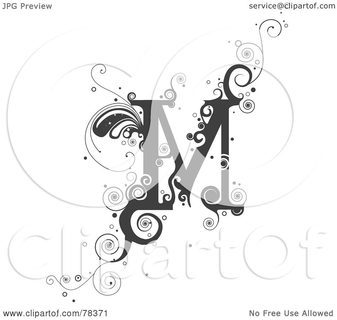1080x1024 Royalty Free (Rf) Clipart Illustration Of A Vine Alphabet Letter M