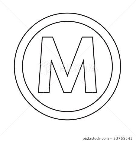 450x468 Basic Font Letter M Icon Illustration Design