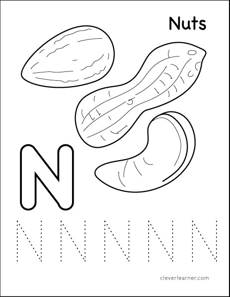 463x599 Letter N Writing And Coloring Sheet
